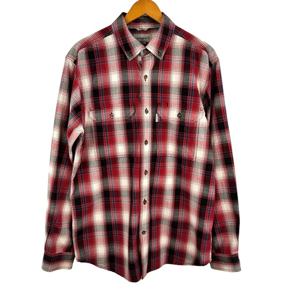 CARHARTT Relaxed Fit Plaid Long Sleeve Button Down Shirt - Picture 1 of 9